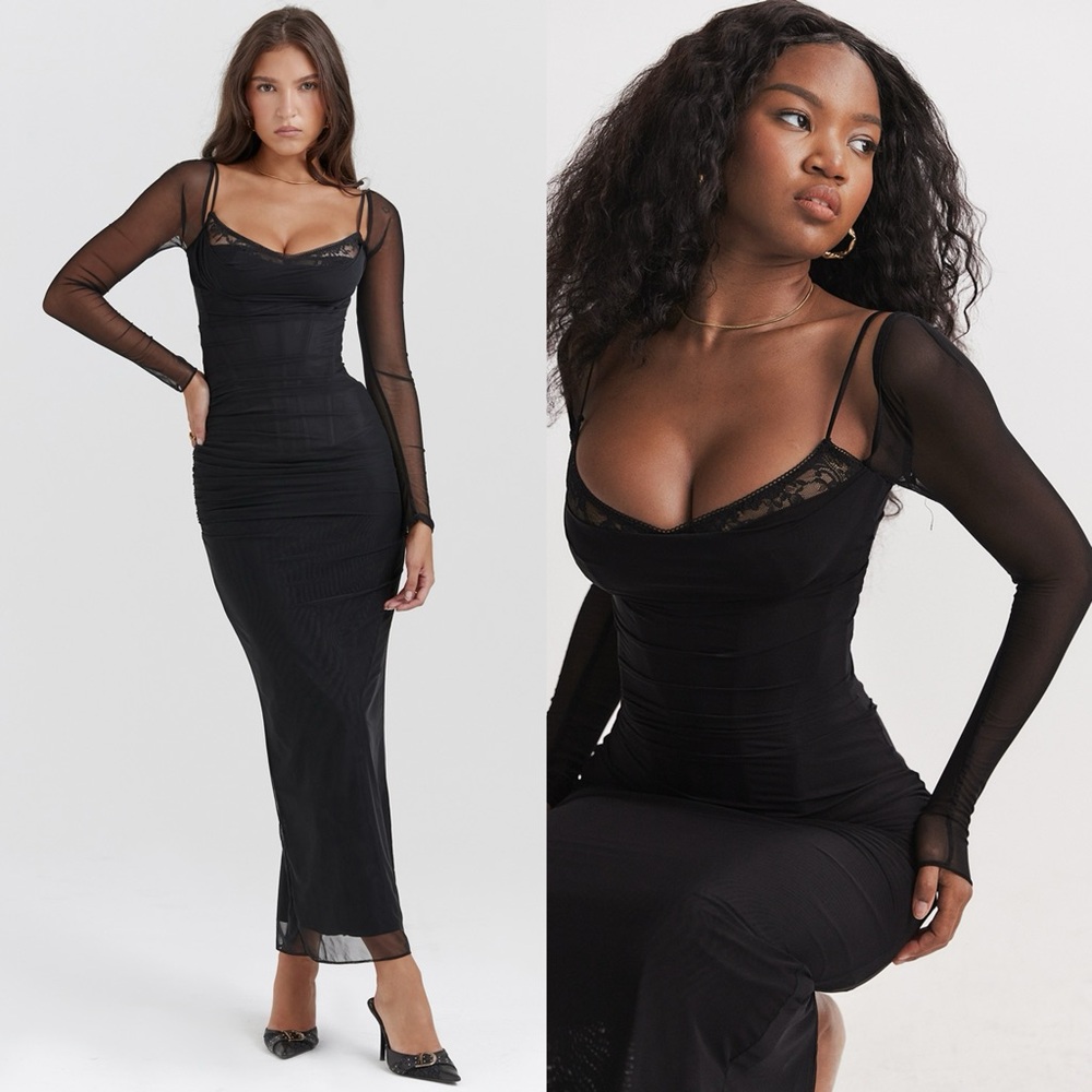 HOUSE OF CB 'Katarina' Black Maxi Dress - Picture 1 of 2